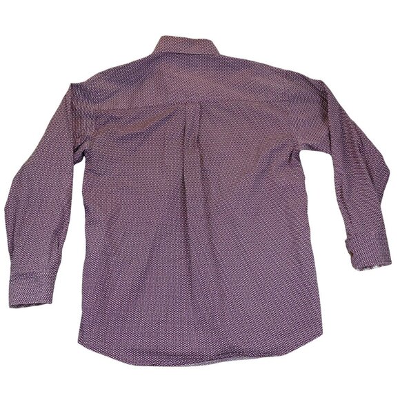 Wrangler Mens Shirts Large Lot of 2 Long Sleeve Button Up Patterned Business Red - Picture 5 of 16